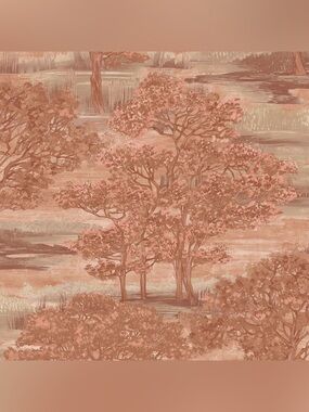Wallpaper Forest Toile Ember Red Tempaper Peel & Stick Self Adhesive Removable